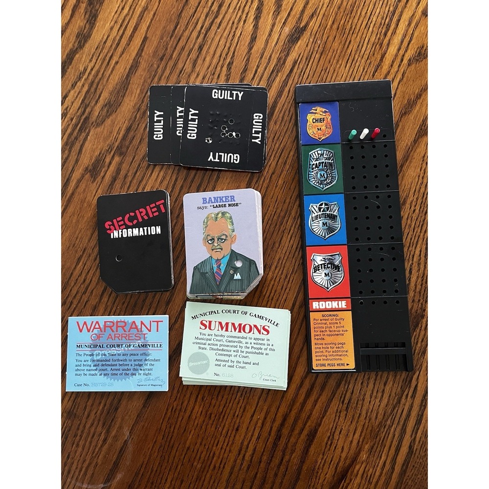 Vintage Parts 1987 Lie Detecter Game Main scoreboard 3 Peg Cards See Description